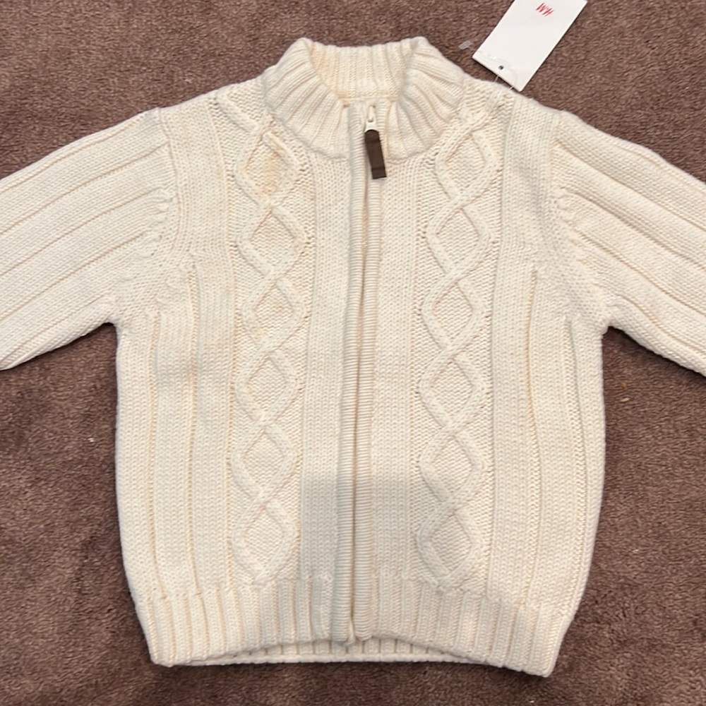 H & M zip up sweater long sleeve w/ brown patch on the elbow
